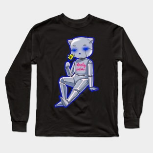 Robot cat blue Long Sleeve T-Shirt